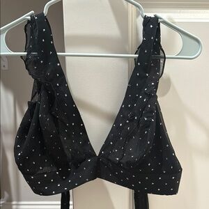 Black Star-Patterned Women's Bralette